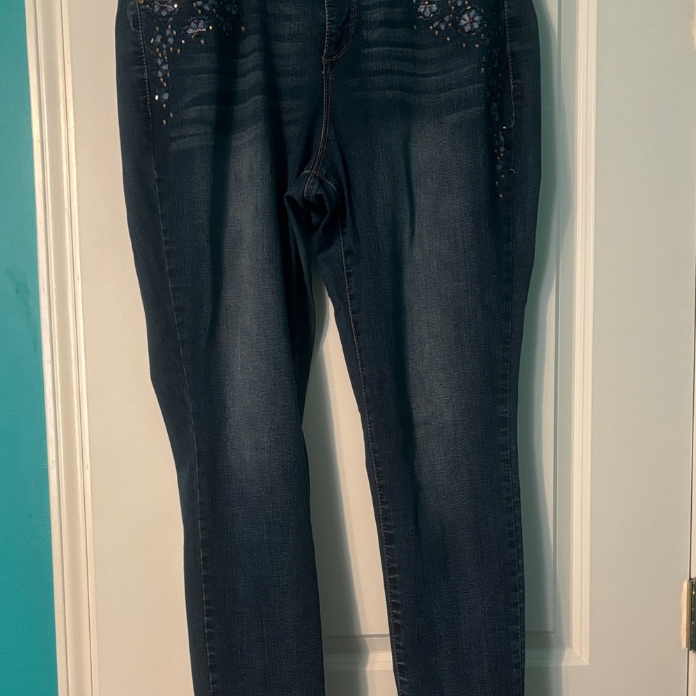 Code Bleu Dark Blue Detailed Skinny Jeans - Picture 7 of 9